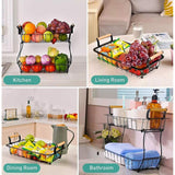 2 Tier Detachable & Portable Nordic Metallic Fruit, Vegetable Basket Rack | Multifunctional | Kitchen, Living Room, Dining Room, Living Room-Furaha Finds