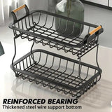 2 Tier Detachable & Portable Nordic Metallic Fruit, Vegetable Basket Rack | Multifunctional | Kitchen, Living Room, Dining Room, Living Room-Furaha Finds