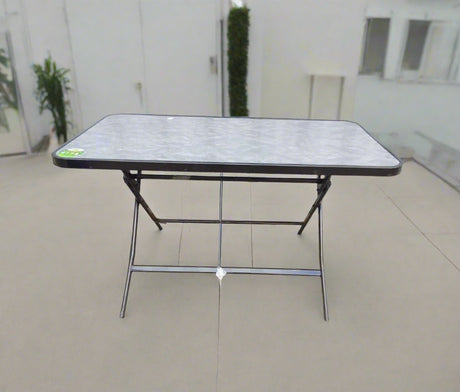 Furaha Finds high quality foldable outdoor dining table with tempered glass top portable stylish and perfect for patios gardens and picnics