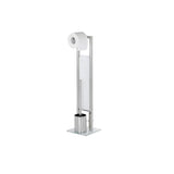 Free Standing 304 Stainless Steel Tissue Holder & Toilet Brush Set Elegant & Fashionable Metal Tissue Holder Silver & Black