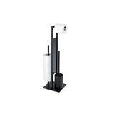 Free Standing 304 Stainless Steel Tissue Holder & Toilet Brush Set Elegant & Fashionable Metal Tissue Holder Silver & Black