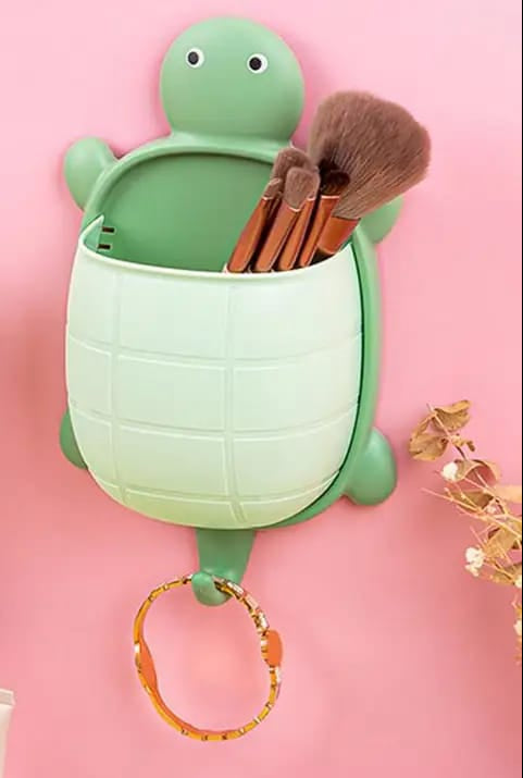 Turtle Shaped Ventilated Storage Box Wall Mounted Organizer with Drainage Design for Home & Bathroom