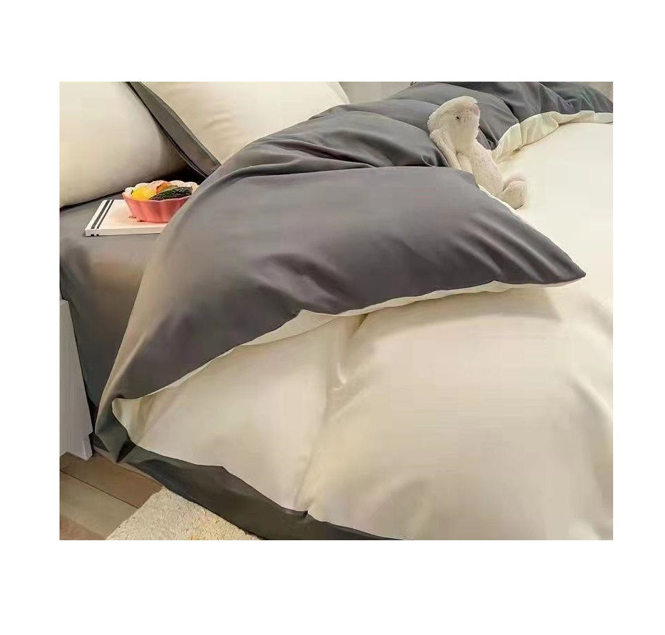 Extra King Size 7 ft x 8 ft Duvet Cover Set  |Soft Cotton Blend Fabric, Includes 2 Pillowcases | Ideal For Master Bedrooms and Large Beds