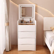 Furaha Finds European luxury dresser with inbuilt light and stool. High-quality MDF vanity table with a unique design perfect for modern bedrooms and dressing areas
