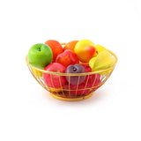 Gold Fruit Bowl with Bamboo Base- Furaha Finds Kenya