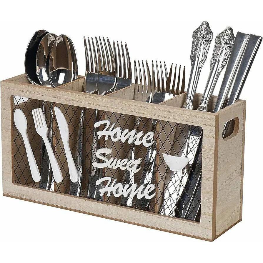 Wooden Kitchen Utensils Holder Durable Solid Wood Cutlery Organizer for Countertop Storage- Furaha Finds Kenya