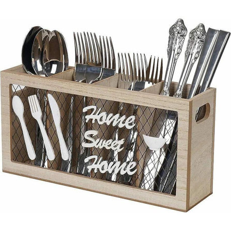 Wooden Kitchen Utensils Holder Durable Solid Wood Cutlery Organizer for Countertop Storage- Furaha Finds Kenya