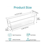 Long Acrylic Fridge and Shelves Open Storage Containers Transparent Organizers for Kitchen, Pantry, and Shelving