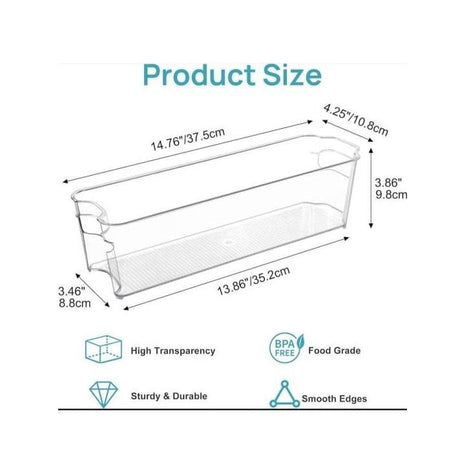 Long Acrylic Fridge and Shelves Open Storage Containers Transparent Organizers for Kitchen, Pantry, and Shelving- Furaha Finds Kenya