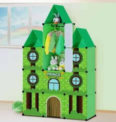 Kids Portable Plastic 3 Column Wardrobe | 110.5cm (Height) x 37cm (Width) x 163cm (Length).