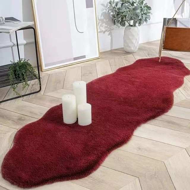 Ultra Soft Rabbit Fur Carpet 60x180cm Irregular Shape