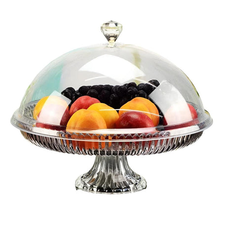30cm Acrylic Food Cover with Stand Transparent Dome Lid for Fresh & Hygienic Storage