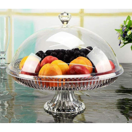 30cm Acrylic Food Cover with Stand Transparent Dome Lid for Fresh & Hygienic Storage