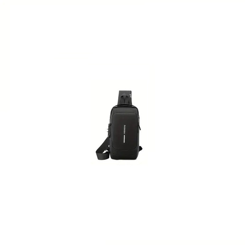 Anti-Theft Chest Cross Shoulder Bag with USB Charging and Water Resistance