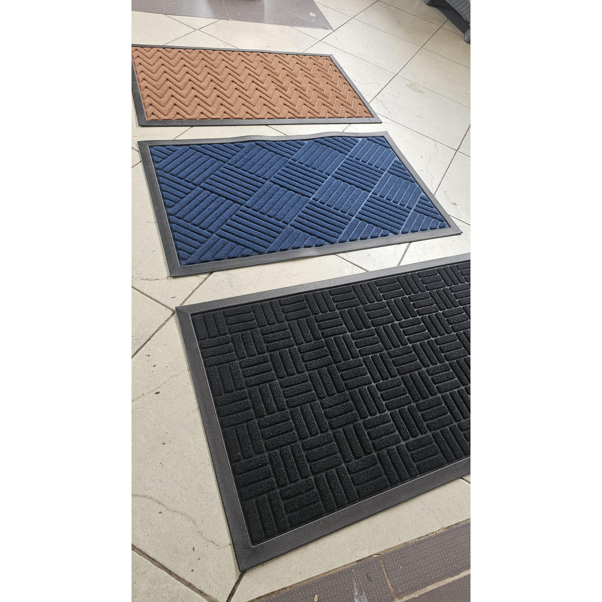 High Quality Non Slip Wear Resistant Rubber Doormat  Dirt Trapping Rug 45x75cm