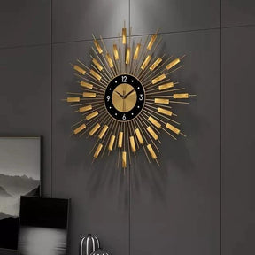 Antique Pendulum Metal Framed Wall Clock - Square Decorative Large Design Home Décor Wall Clocks