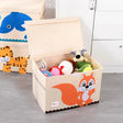 Folding Kids Storage Box with Lid – Cotton Linen Organiser for Toys and Clothing house hold storage Household Storage Containers