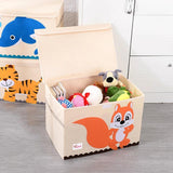 Folding Kids Storage Box with Lid – Cotton Linen Organiser for Toys and Clothing house hold storage Household Storage Containers