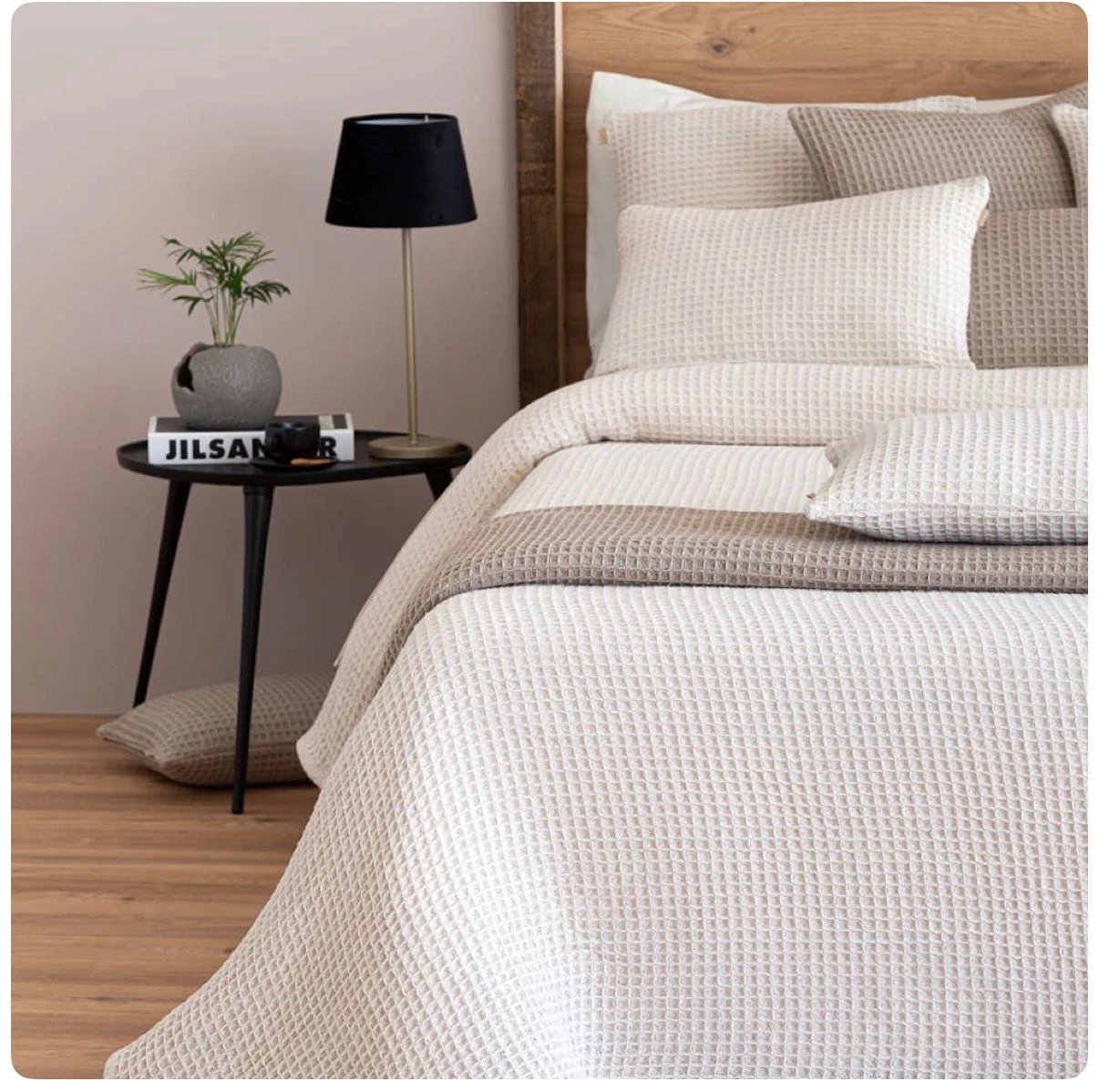 Waffle Bed Coverlet Set with Pillow Cases Bedding Quilts & Comforters
