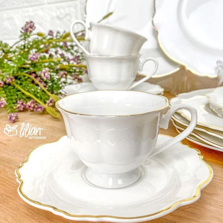 12pcs European Tea Set - 6 Cups & 6 Saucers Kitchenware Tea Sets