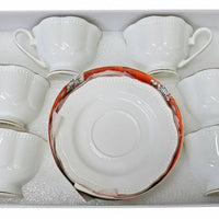 12pcs European Tea Set - 6 Cups & 6 Saucers Kitchenware Tea Sets
