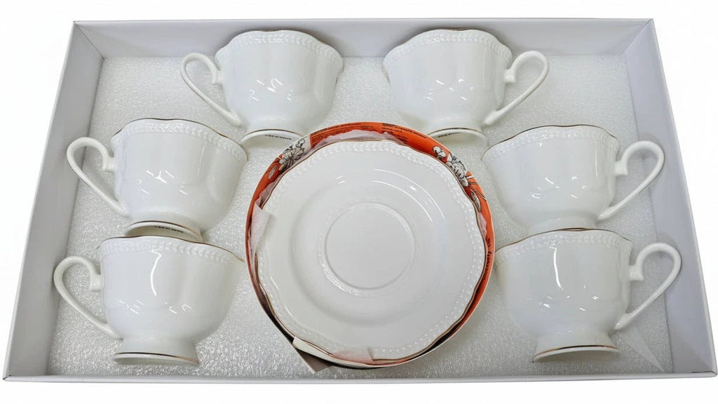 12pcs European Tea Set - 6 Cups & 6 Saucers Kitchenware Tea Sets