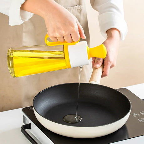 Transparent Glass Multifunctional Oil Dispenser with BBQ Brush - Oil Dropper Bottle with Silicone Brush Kitchenware Oil Dispensers