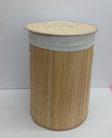 Foldable Large Capacity Bamboo Laundry Basket - Natural Wood Storage