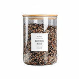 3.2 Liters Borosilicate Glass Storage Jar with Airtight Bamboo Lid Kitchenware Food Storage Containers