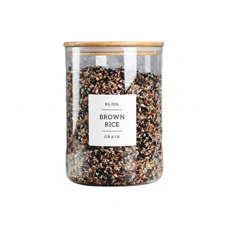 3.2 Liters Borosilicate Glass Storage Jar with Airtight Bamboo Lid Kitchenware Food Storage Containers