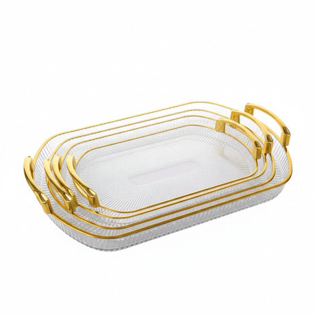 3pcs Elegant Acrylic Fruit Tray Set Kitchenware Serving Trays