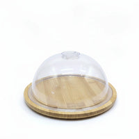 Rectangle Bamboo Food Tray with Acrylic Lid – 28cm Kitchenware Serving Trays