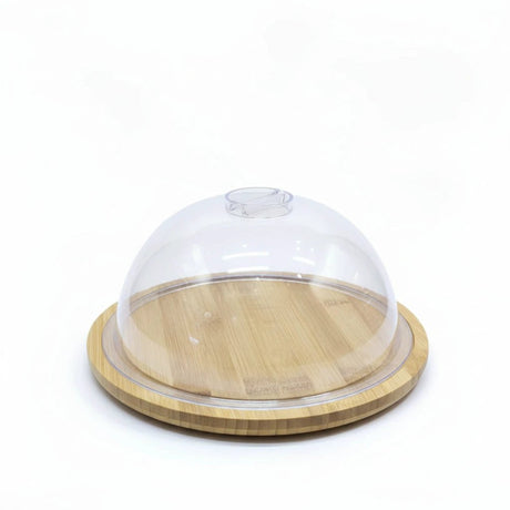 Rectangle Bamboo Food Tray with Acrylic Lid – 28cm Kitchenware Serving Trays