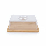 Rectangle Bamboo Food Tray with Acrylic Lid – 28cm Kitchenware Serving Trays