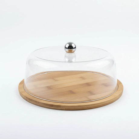 Rectangle Bamboo Food Tray with Acrylic Lid – 28cm Kitchenware Serving Trays