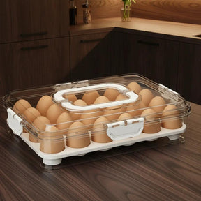 Luxurious Hard Acrylic Stylish Egg Holder with Handles Kitchen & Dining Food Storage Containers