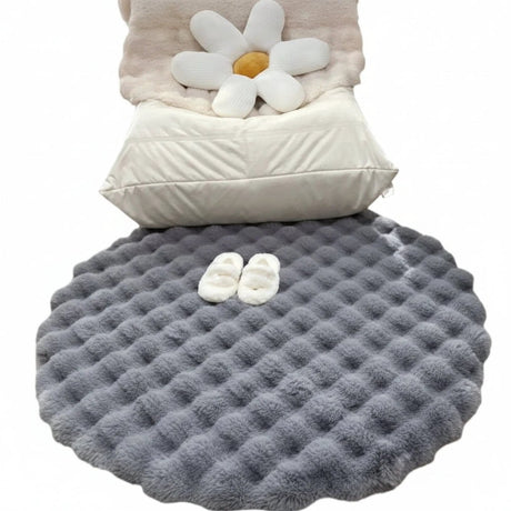 Fluffy Round Plush Rug - 60cm Ultra Soft Shaggy Carpet Home & Garden Rugs