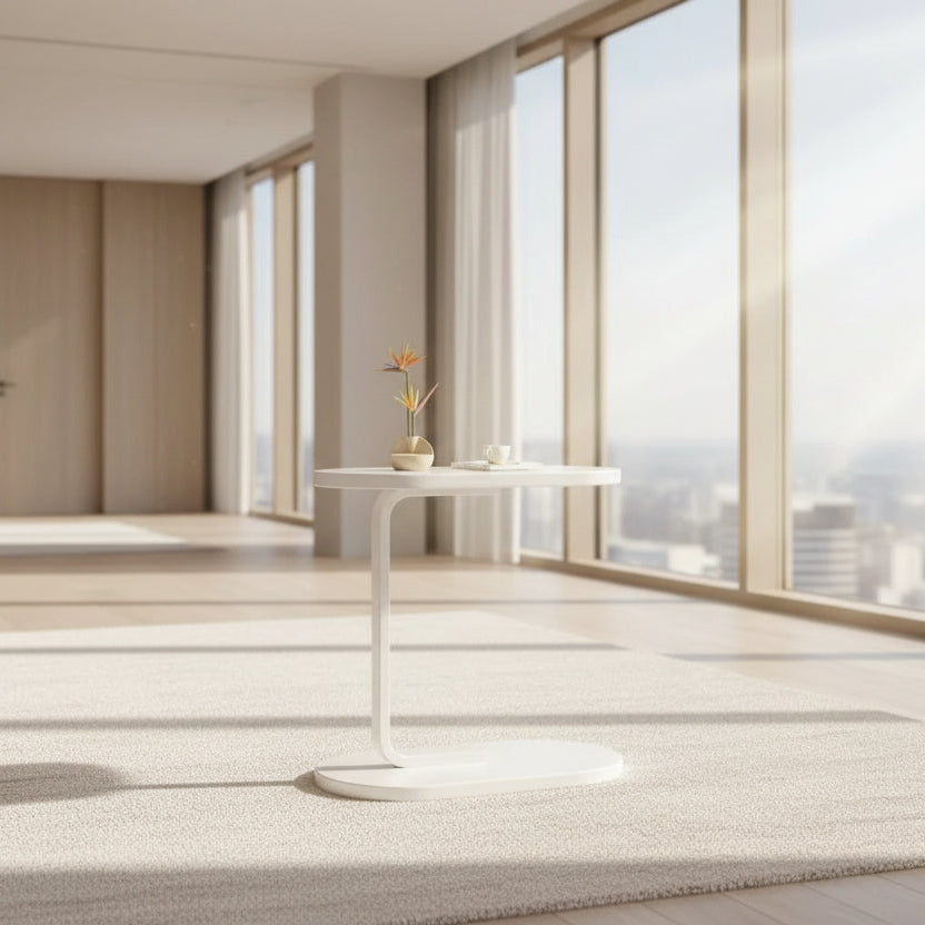 Movable Side Stool - White