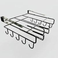 Kitchen Cabinet Under Shelf Double-layer Storage Rack - Black Kitchen & Dining Kitchen Organizers