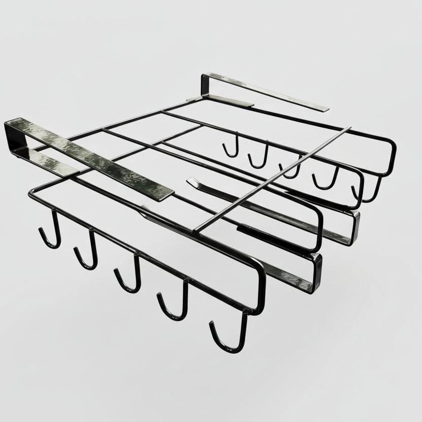Kitchen Cabinet Under Shelf Double-layer Storage Rack - Black Kitchen & Dining Kitchen Organizers