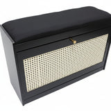 Wooden Stool with Bucket Flip Shoe Cabinet