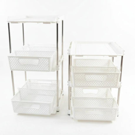 2 Piece Multifunctional Pull Out Rack Stainless Steel Non-Rust Organizer Home & Garden Household Storage Caddies