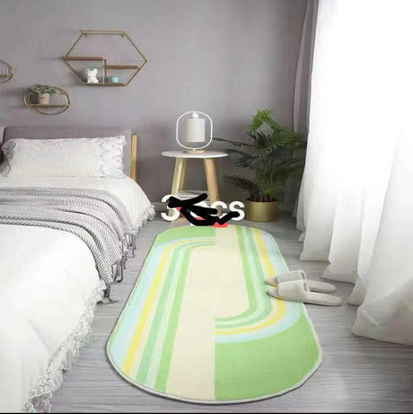 Warm Soft Oval Bedside Mat 60x180cm Easy Clean Bedroom Living Room Floor Rug Home & Garden Rugs