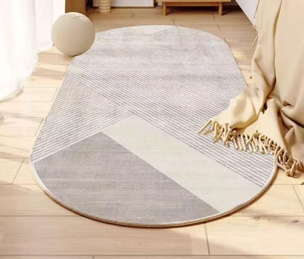 Warm Soft Oval Bedside Mat 60x180cm Easy Clean Bedroom Living Room Floor Rug Home & Garden Rugs