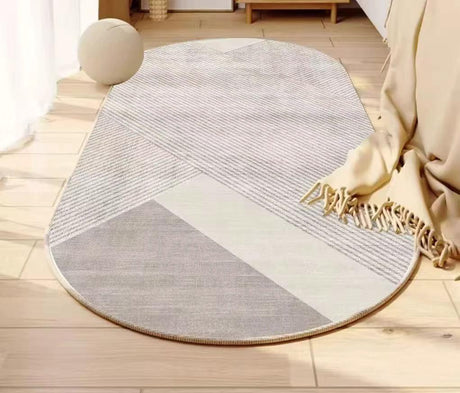 Warm Soft Oval Bedside Mat 60x180cm Easy Clean Bedroom Living Room Floor Rug Home & Garden Rugs