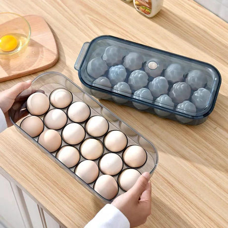 Egg Storage Box Transparent Stackable Refrigerator Holder 16 Eggs with Lid Kitchen & Dining Food Storage Containers