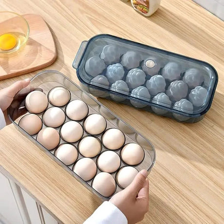 Egg Storage Box Transparent Stackable Refrigerator Holder 16 Eggs with Lid Kitchen & Dining Food Storage Containers