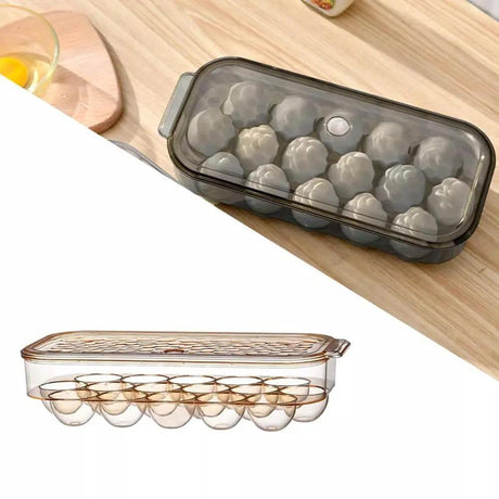 Egg Storage Box Transparent Stackable Refrigerator Holder 16 Eggs with Lid Kitchen & Dining Food Storage Containers