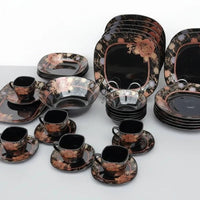 38 Pcs Black Dinner Set Kitchen & Dining Dinnerware Sets