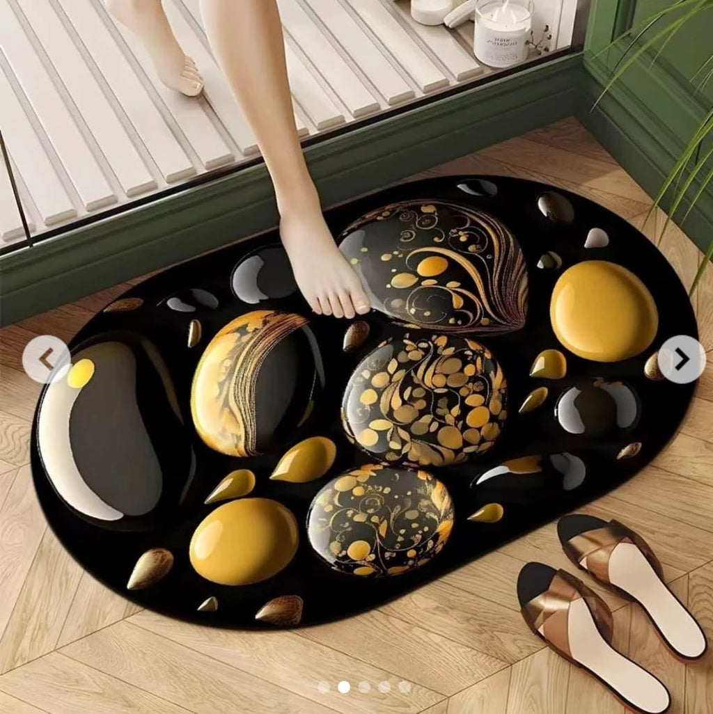 Super Absorbent Non-Slip Oval Bathroom Mat 48x78cm Large Rubber Backed Bath Rug Home & Garden Bath Mats & Rugs